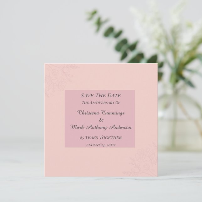 Fleur de Satin Wedding Anniversary Save The Date Invitation (Standing Front)