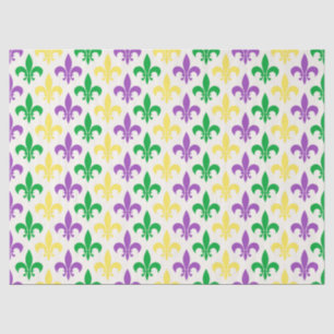 Fleur-di-lis in the colours of Mardi Gras Tissue Paper