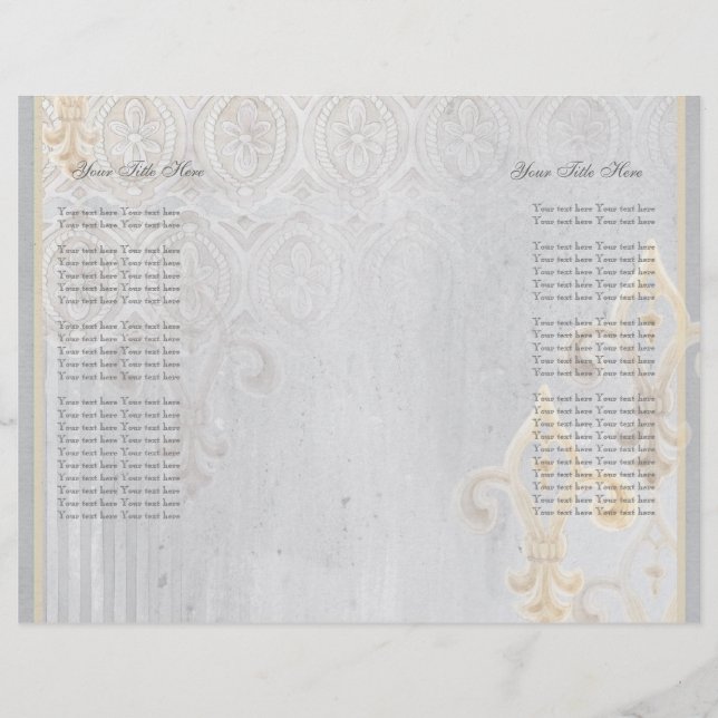 Fleur di Lys Damask 2 Grey Wedding Invitation (Front)