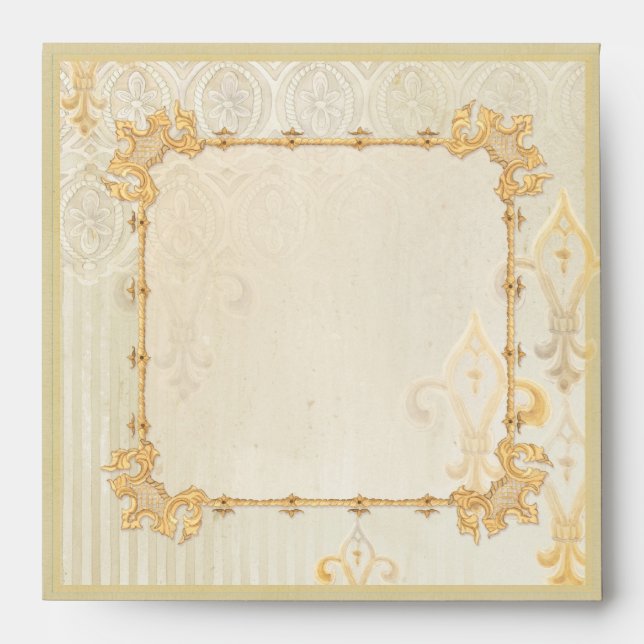 Fleur di Lys Damask 2 - Wedding Matching Envelope (Front)