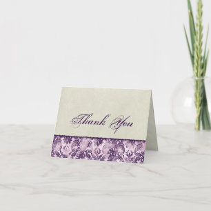 Fleur di Lys Damask Lilac Thank You Notes