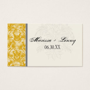 Fleur di Lys Damask Mustard Wedding Favour Gift Ta