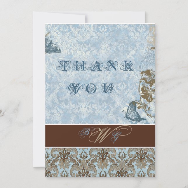 Fleur di Lys Damask vs2 - Thank You Notes Cards (Front)