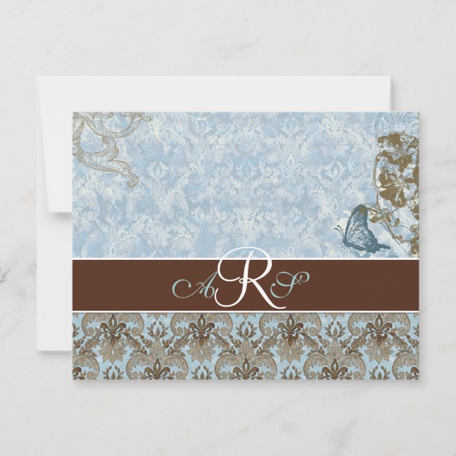 Fleur di Lys Damask vs 2 - RSVP Response Card (Front)