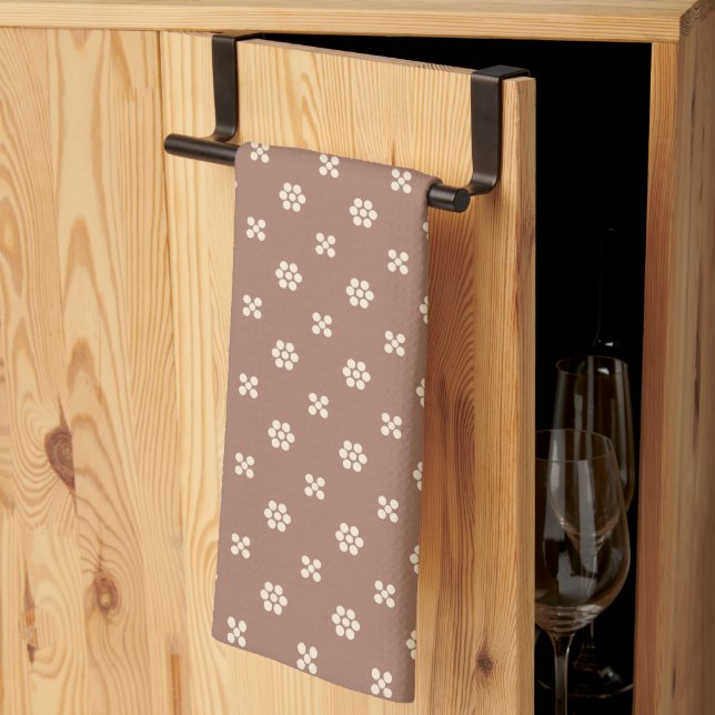 Fleur Dot -Mocha Tea Towel (Thirds Fold)