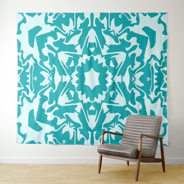 Fleur en turquoise.... tapestry (In Situ (Horizontal))