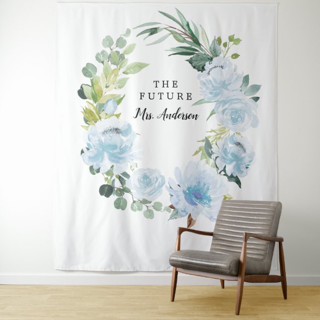 Fleur Jolie Pretty Floral Bridal Backdrop Tapestry (In Situ)