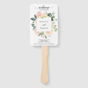 Fleur Jolie Watercolor Floral Wedding Program Fan