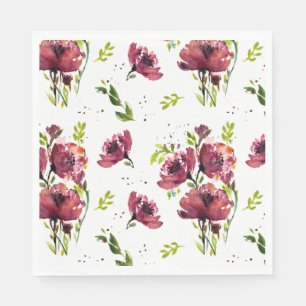 Fleur Watercolor Floral Paper Napkins