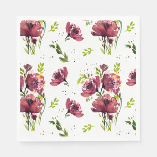 Fleur Watercolor Floral Paper Napkins