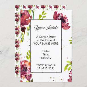 Fleur Watercolor Poppy Invitations