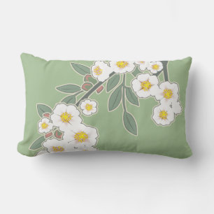 Fleurs Cerise au Printemps Lumbar Cushion