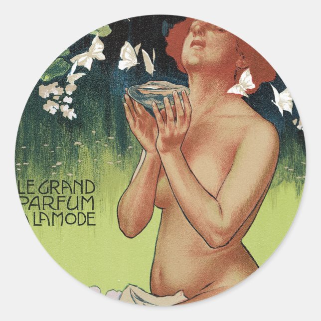 Fleurs de Mousse Classic Round Sticker (Front)