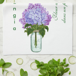 "Fleurs d'hortensia" Tea Towel