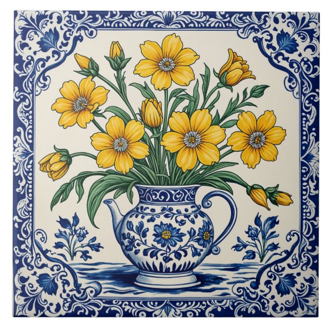 Fleurs jaunes 4 tile (Front)