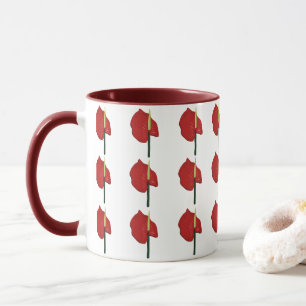 fleurs rouges mug