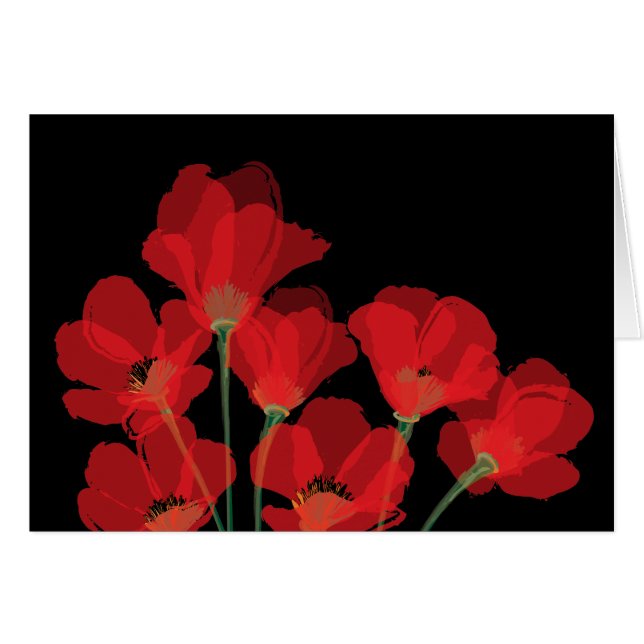 Fleurs Rouges Sur Noir (Front Horizontal)