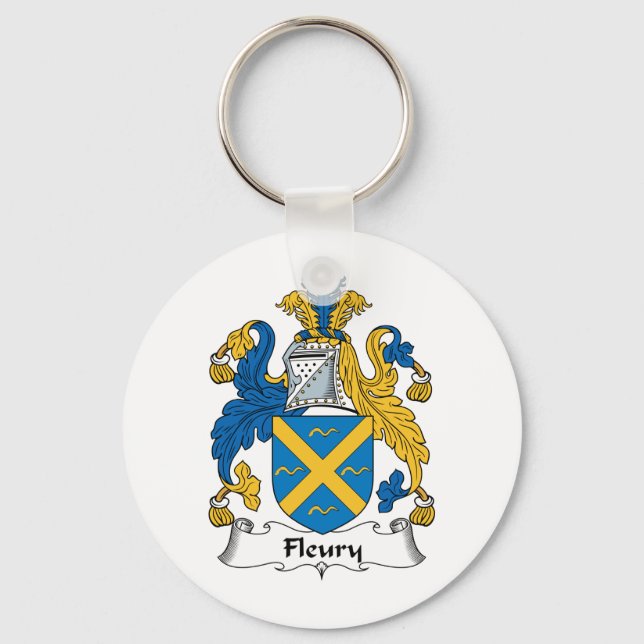 Fleury Family Crest Key Ring (Front)
