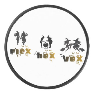 Flex. Hex. Vex. Body Positive & Diverse Witches Hockey Puck
