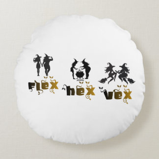 Flex. Hex. Vex. Body Positive & Diverse Witches Round Cushion