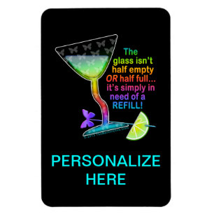FLEXIABLE MAGNETS - GLASS HALF FULL