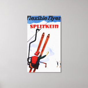 Flexible Flyer Splitkein Wooden Skis Promo Canvas Print