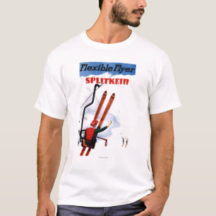 Flexible Flyer Splitkein Wooden Skis Promo T-Shirt