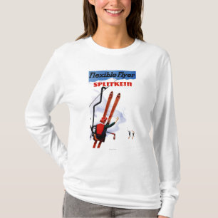 Flexible Flyer Splitkein Wooden Skis Promo T-Shirt