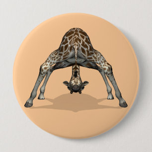 Flexible Giraffe 10 Cm Round Badge