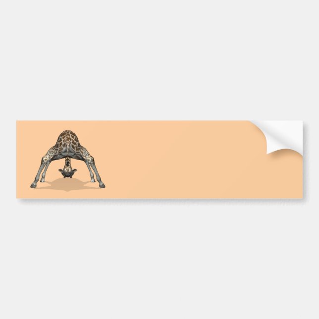 Flexible Giraffe Bumper Sticker (Front)