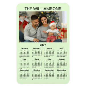 FLEXIBLE MAGNET 2027 Calendar Family Photo Name 
