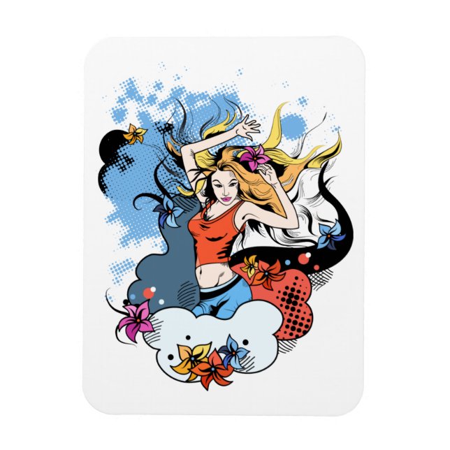 Flexible Magnet  with dancing girl image (Vertical)