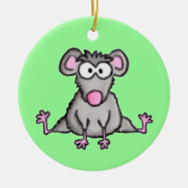 Flexible Mouse Ceramic Tree Decoration (Front)
