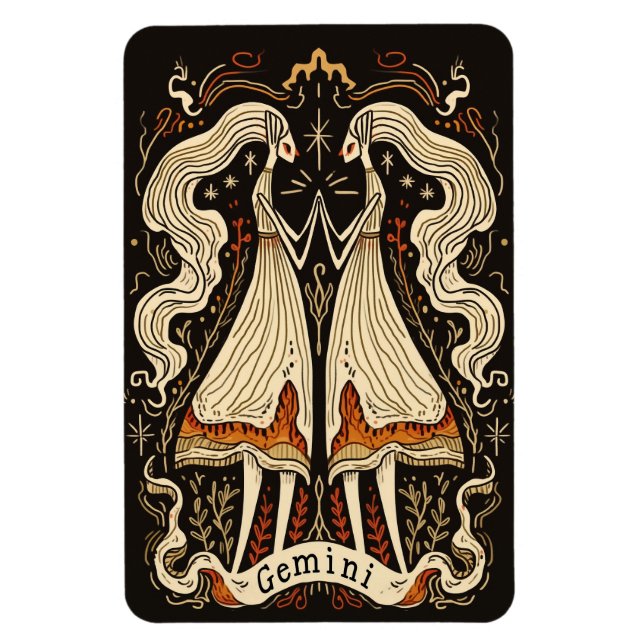 Flexible Photo Magnet Gemini Celestial Zodiac Art (Vertical)