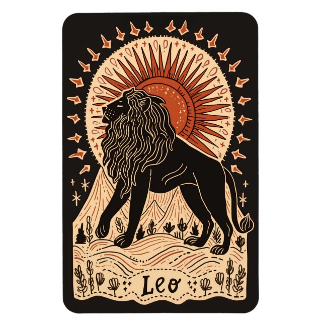 Flexible Photo Magnet Leo Celestial Zodiac Art (Vertical)