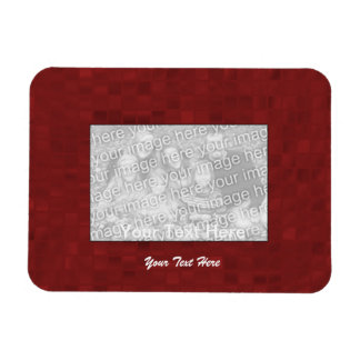 Flexible Photo Magnet - Red Mosaic Border