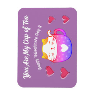 Flexible Photo Magnet with a cat inside a tea cup
