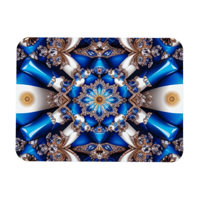 Flexible photo magnet with Argentinian Colours (Horizontal)