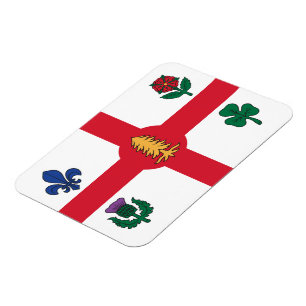 Flexible photo magnet with flag of Montreal