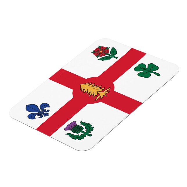 Flexible photo magnet with flag of Montreal (Left Side)