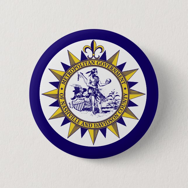FlFlag of Nashville, Tennessee  6 Cm Round Badge (Front)