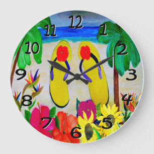 Fli flops at the beach wall clock
