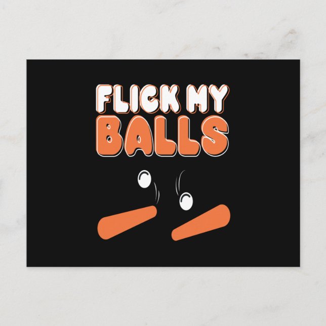 Flick My Balls Pinball Arcade Retro Postcard (Front)