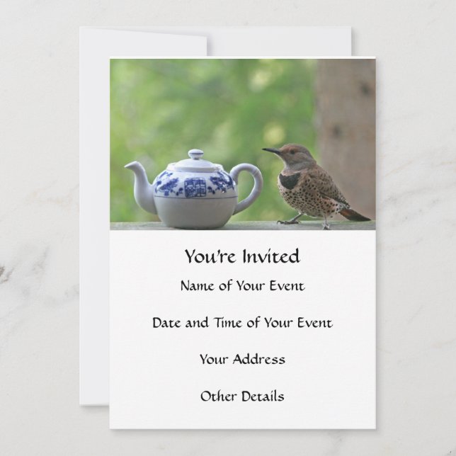 Flicker and Teapot Invitation (Front)
