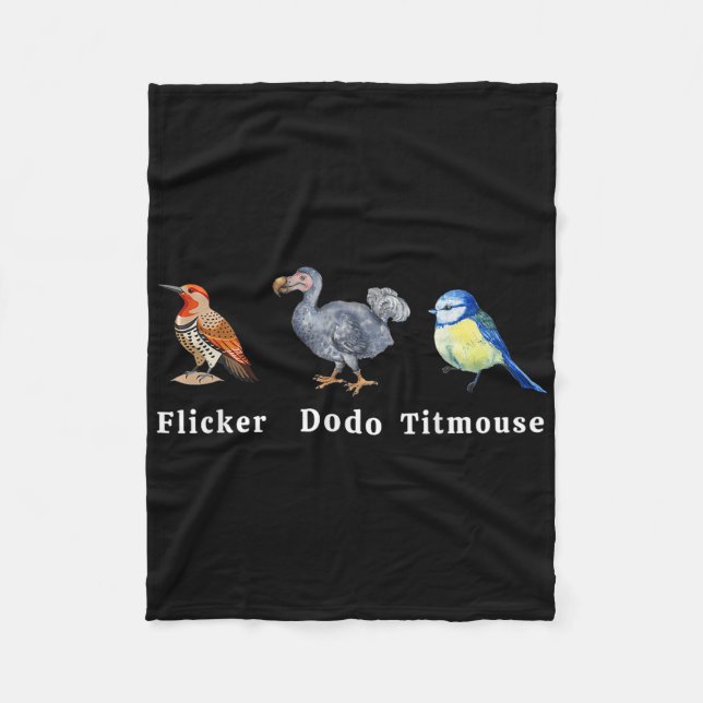 Flicker Dodo Titmouse  Fleece Blanket (Front)