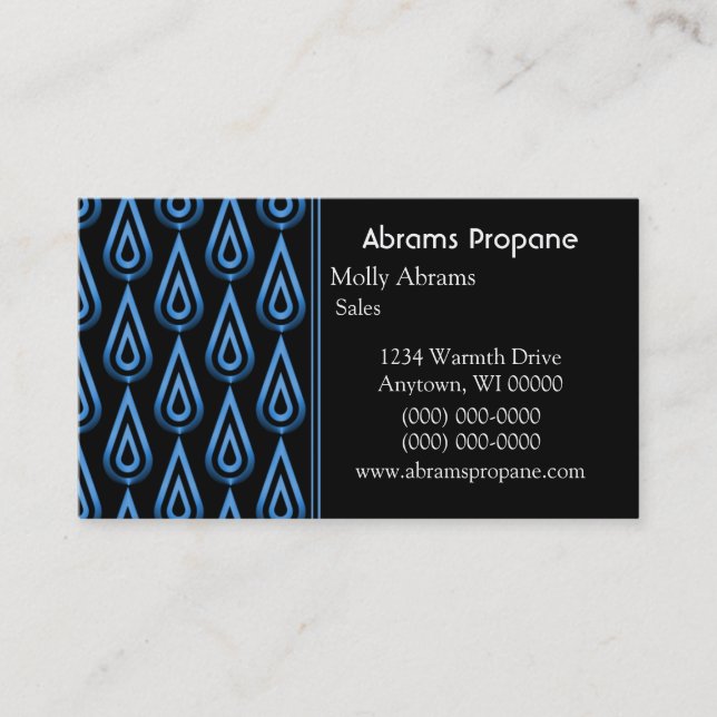 Flickering Flames Business Card, Electric Blue Business Card (Front)