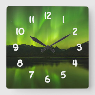 Flicking Aurora Square Wall Clock