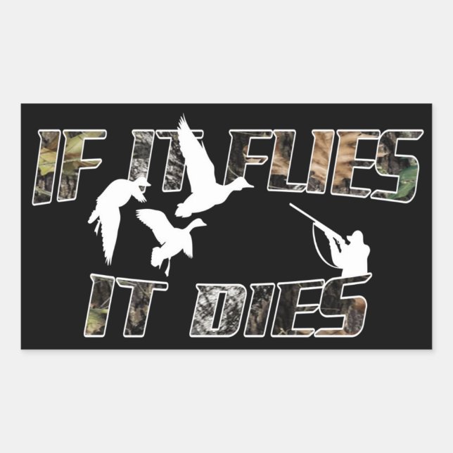 Flies it Dies Rectangular Sticker (Front)