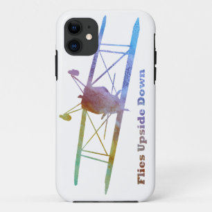"Flies Upside Down" Biplane iPhone 11 Case