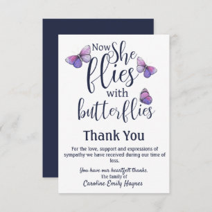 Flies With Butterflies Thank You Funeral Sympathy
